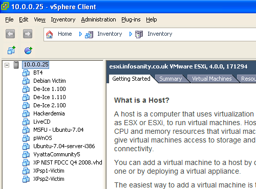 ESXi Inventory listing